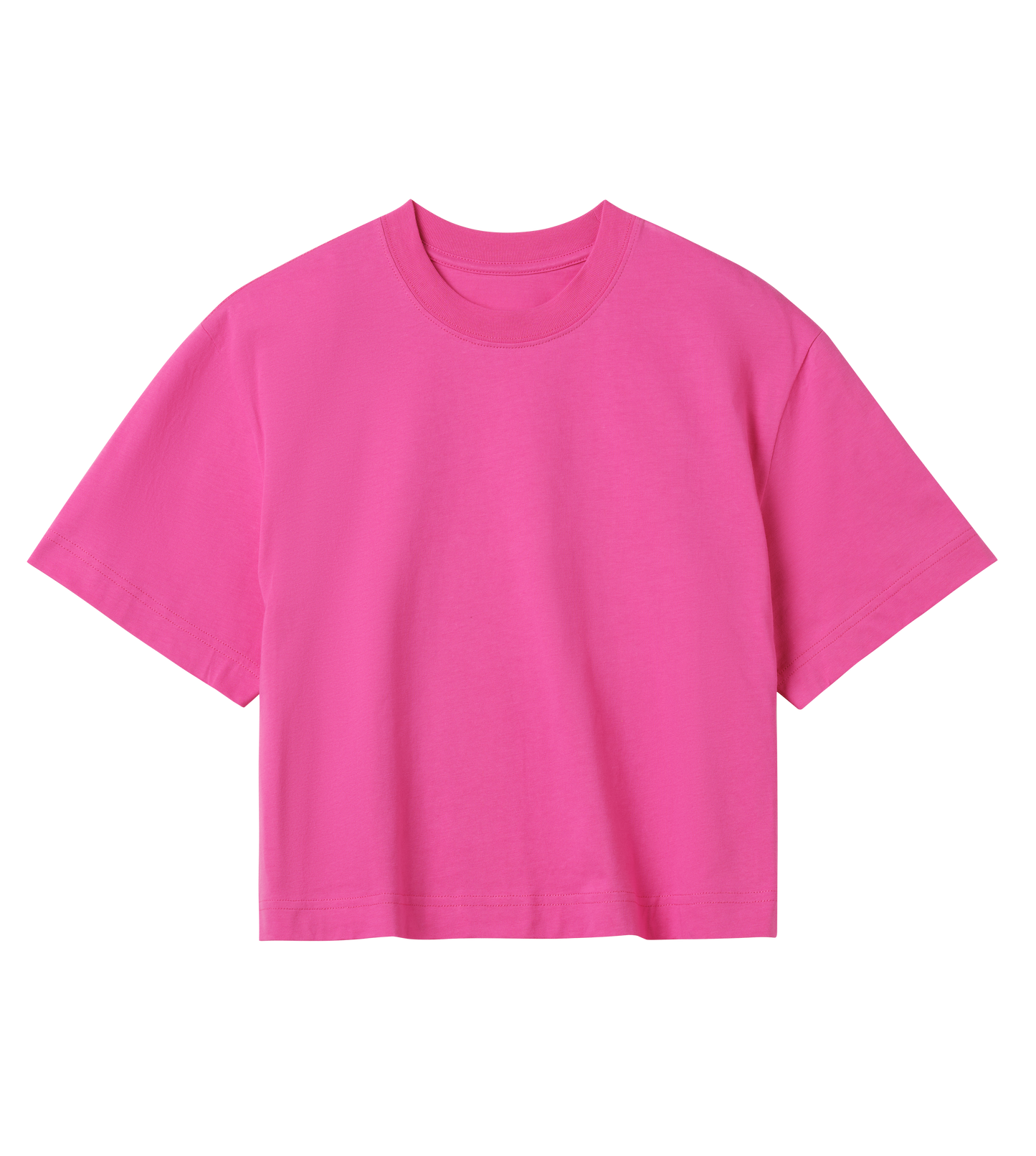 Eyes Up Crop Tee - Pink (slogan white back side)