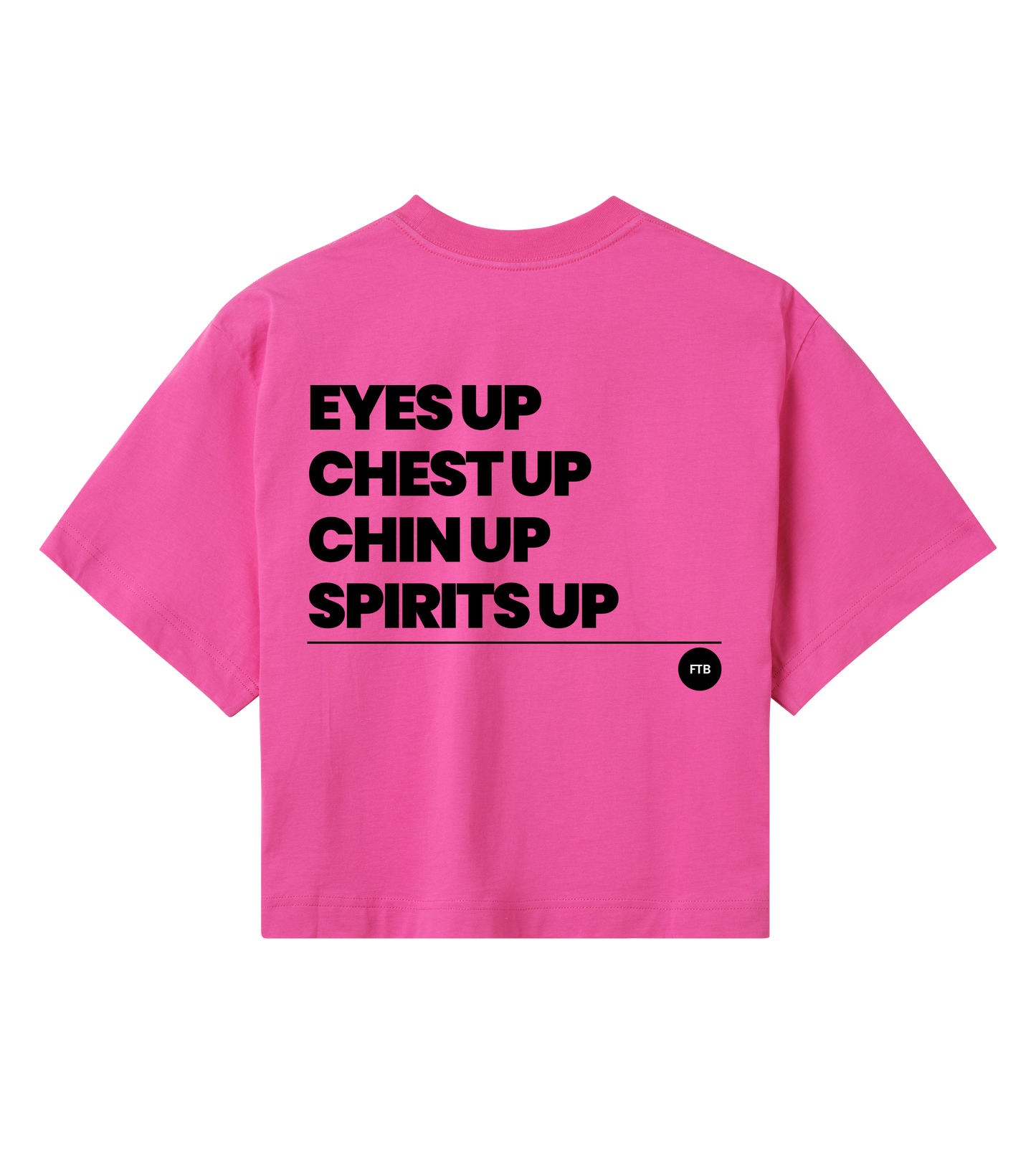 Eyes Up Cropped Tee - (slogan black - back side)