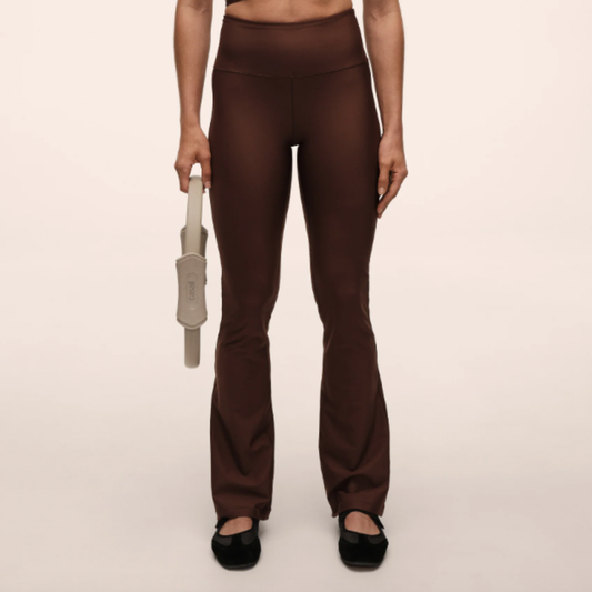 Casall Flare High Waist Pant - Dark Brown