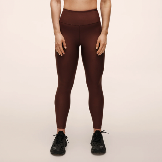 Casall Graphic High Waist Tights - Dark Brown