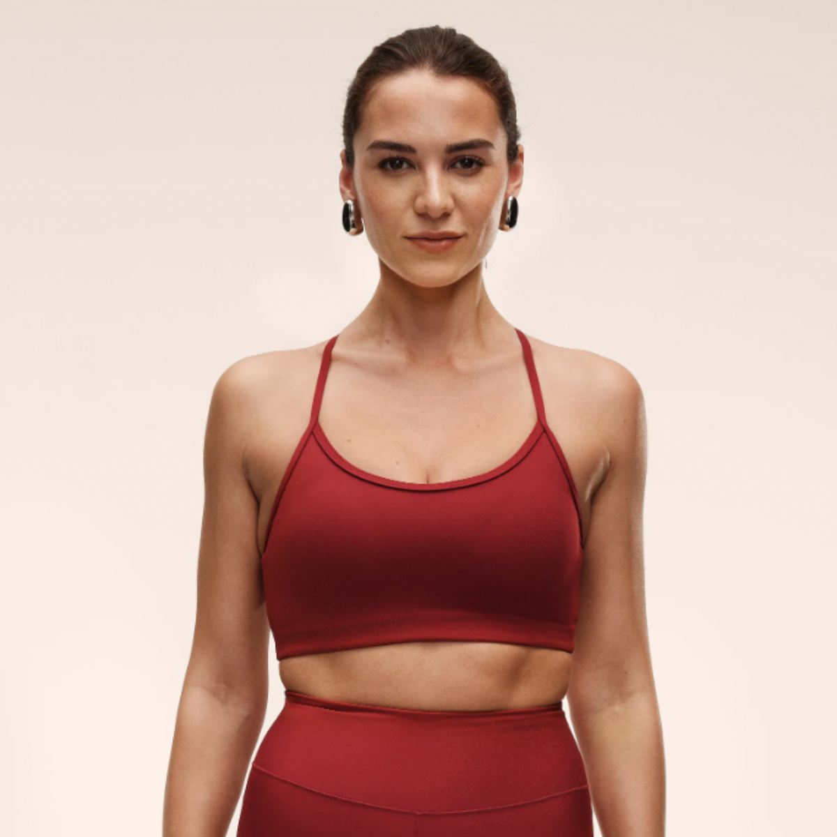 Casall Sleek Strappy Sports Bra - Maroon Red
