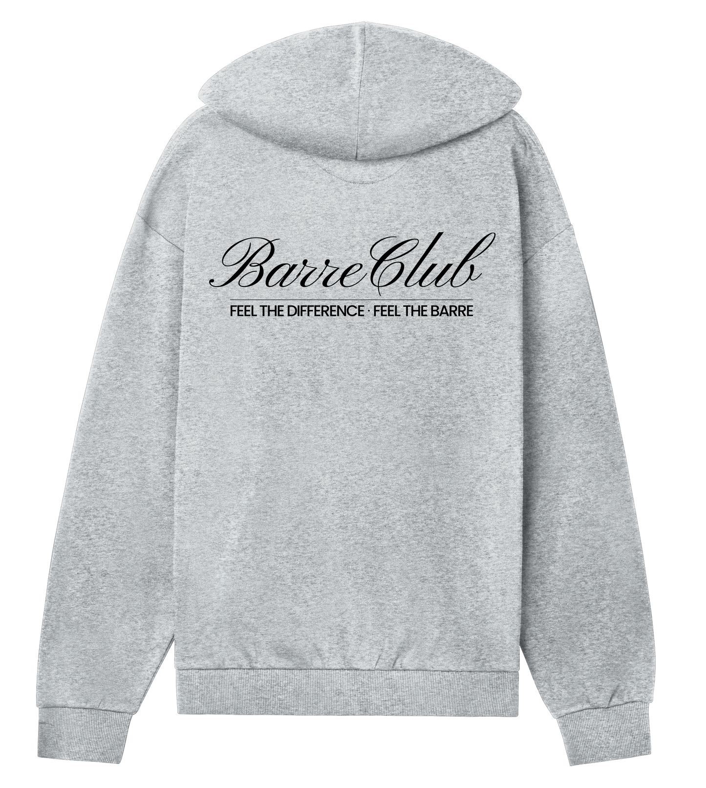 Barre Club - Oversized Unisex Zip Up GREY (black text)