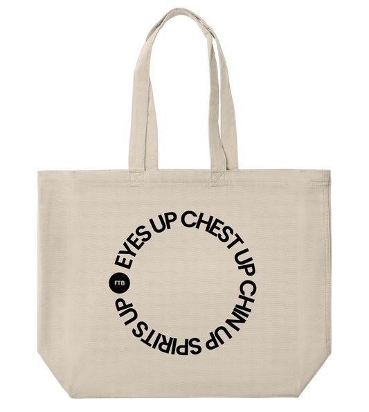 Eyes up! Large Tote - Natural White
