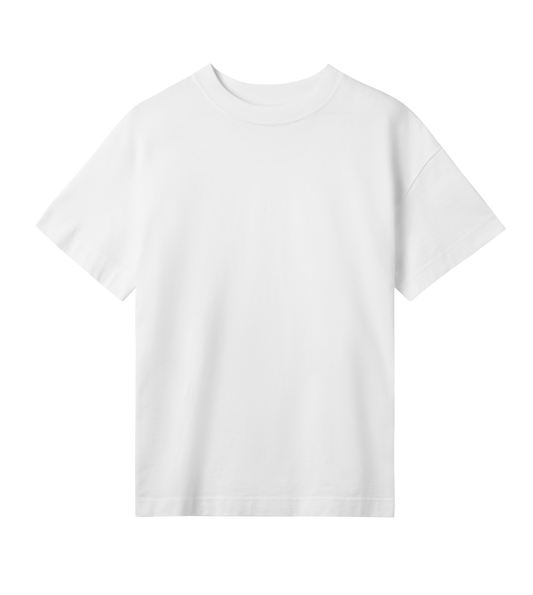 Eyes Up Unisex Oversized Tee - White (slogan back side)